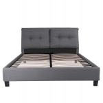 ΚΡΕΒΑΤΙ ΜΕ ΣΤΡΩΜΑ BILLIE HM21284.03 ΓΚΡΙ ΥΦΑΣΜΑ--ΓΙΑ 160x200εκ