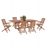 ΣΕΤ ΤΡΑΠΕΖΑΡΙΑΣ CRANDER HM21288 ΤΡΑΠΕΖΙ & 6 ΠΟΛΥΘΡΟΝΕΣ ΠΤΥΣΣΟΜΕΝΕΣ-ΤΕΑΚ