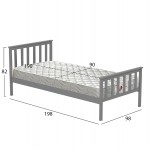 ΚΡΕΒΑΤΙ ΠΑΙΔΙΚΟ ΜΕ ΣΤΡΩΜΑ GIMLY HM21300.02 ΞΥΛΟ ΠΕΥΚΟΥ ΣΕ ΓΚΡΙ- ΓΙΑ ΣΤΡΩΜΑ 90x190εκ