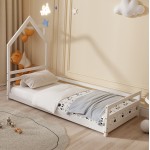 ΚΡΕΒΑΤΙ ΠΑΙΔΙΚΟ ΜΕ ΣΤΡΩΜΑ HOUSER HM21301 ΞΥΛΟ ΠΕΥΚΟΥ ΣΕ ΛΕΥΚΟ--ΣΤΡΩΜΑ 90x190εκ