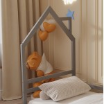 ΚΡΕΒΑΤΙ ΠΑΙΔΙΚΟ ΜΕ ΣΤΡΩΜΑ HOUSER HM21301.01 ΞΥΛΟ ΠΕΥΚΟΥ ΣΕ ΓΚΡΙ--ΣΤΡΩΜΑ 90x190εκ