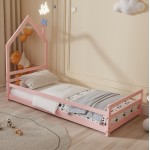 ΚΡΕΒΑΤΙ ΠΑΙΔΙΚΟ ΜΕ ΣΤΡΩΜΑ HOUSER HM21301.02 ΞΥΛΟ ΠΕΥΚΟΥ ΣΕ ΡΟΖ--ΣΤΡΩΜΑ 90x190εκ