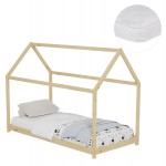ΚΡΕΒΑΤΙ ΠΑΙΔΙΚΟ ΜΕ ΣΤΡΩΜΑ PEPE HM21302 ΞΥΛΟ ΠΕΥΚΟΥ ΣΕ ΦΥΣΙΚΟ--ΣΤΡΩΜΑ 90x190εκ