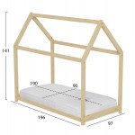 ΚΡΕΒΑΤΙ ΠΑΙΔΙΚΟ ΜΕ ΣΤΡΩΜΑ PEPE HM21302 ΞΥΛΟ ΠΕΥΚΟΥ ΣΕ ΦΥΣΙΚΟ--ΣΤΡΩΜΑ 90x190εκ
