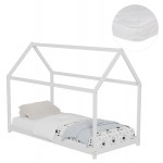 ΚΡΕΒΑΤΙ ΠΑΙΔΙΚΟ ΜΕ ΣΤΡΩΜΑ PEPE HM21302.01 ΞΥΛΟ ΠΕΥΚΟΥ ΣΕ ΛΕΥΚΟ--ΣΤΡΩΜΑ 90x190εκ