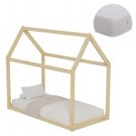 ΚΡΕΒΑΤΙ ΠΑΙΔΙΚΟ ΜΕ ΣΤΡΩΜΑ PEPE HM21303 ΞΥΛΟ ΠΕΥΚΟΥ ΣΕ ΦΥΣΙΚΟ--ΣΤΡΩΜΑ 70x140εκ