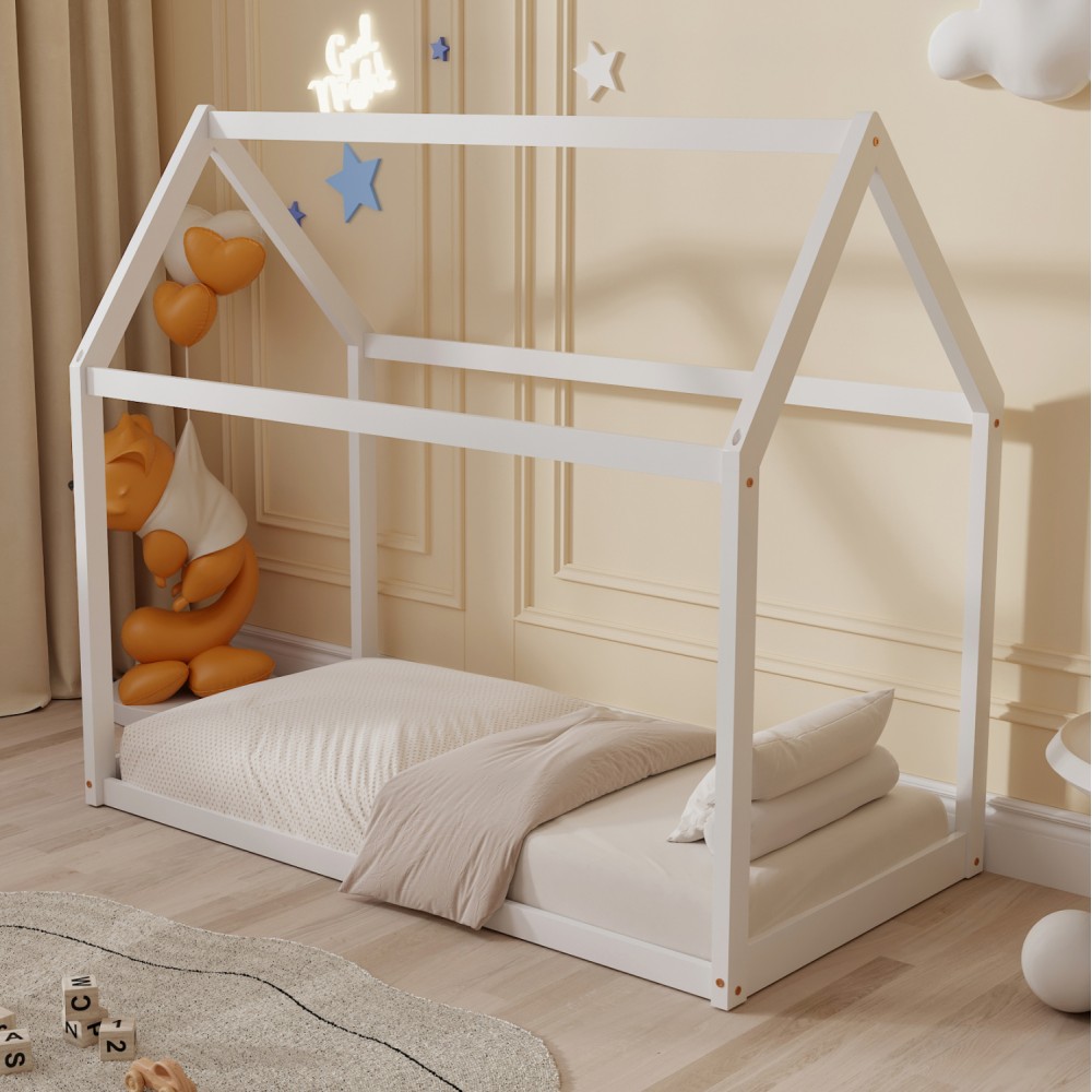 ΚΡΕΒΑΤΙ ΠΑΙΔΙΚΟ ΜΕ ΣΤΡΩΜΑ PEPE HM21303.01 ΞΥΛΟ ΠΕΥΚΟΥ ΣΕ ΛΕΥΚΟ--ΣΤΡΩΜΑ 70x140εκ