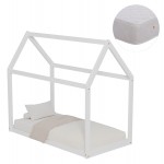 ΚΡΕΒΑΤΙ ΠΑΙΔΙΚΟ ΜΕ ΣΤΡΩΜΑ PEPE HM21303.01 ΞΥΛΟ ΠΕΥΚΟΥ ΣΕ ΛΕΥΚΟ--ΣΤΡΩΜΑ 70x140εκ