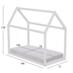 ΚΡΕΒΑΤΙ ΠΑΙΔΙΚΟ ΜΕ ΣΤΡΩΜΑ PEPE HM21303.01 ΞΥΛΟ ΠΕΥΚΟΥ ΣΕ ΛΕΥΚΟ--ΣΤΡΩΜΑ 70x140εκ