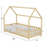 ΚΡΕΒΑΤΙ ΠΑΙΔΙΚΟ ΜΕ ΣΤΡΩΜΑ PHYLLIS HM21304 ΞΥΛΟ ΠΕΥΚΟΥ ΣΕ ΦΥΣΙΚΟ--ΣΤΡΩΜΑ 90x190εκ