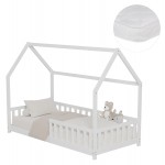 ΚΡΕΒΑΤΙ ΠΑΙΔΙΚΟ ΜΕ ΣΤΡΩΜΑ PHYLLIS HM21304.01 ΞΥΛΟ ΠΕΥΚΟΥ ΣΕ ΛΕΥΚΟ--ΣΤΡΩΜΑ 90x190εκ