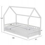 ΚΡΕΒΑΤΙ ΠΑΙΔΙΚΟ ΜΕ ΣΤΡΩΜΑ PHYLLIS HM21304.01 ΞΥΛΟ ΠΕΥΚΟΥ ΣΕ ΛΕΥΚΟ--ΣΤΡΩΜΑ 90x190εκ