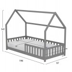 ΚΡΕΒΑΤΙ ΠΑΙΔΙΚΟ ΜΕ ΣΤΡΩΜΑ PHYLLIS HM21304.02 ΞΥΛΟ ΠΕΥΚΟΥ ΣΕ ΓΚΡΙ--ΣΤΡΩΜΑ 90x190εκ