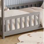 ΚΡΕΒΑΤΙ ΠΑΙΔΙΚΟ ΜΕ ΣΤΡΩΜΑ PHYLLIS HM21304.02 ΞΥΛΟ ΠΕΥΚΟΥ ΣΕ ΓΚΡΙ--ΣΤΡΩΜΑ 90x190εκ