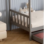 ΚΡΕΒΑΤΙ ΠΑΙΔΙΚΟ ΜΕ ΣΤΡΩΜΑ KLARICE HM21305.02 ΞΥΛΟ ΠΕΥΚΟΥ ΣΕ ΓΚΡΙ--ΣΤΡΩΜΑ 90x190εκ