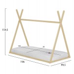ΚΡΕΒΑΤΙ ΠΑΙΔΙΚΟ ΜΕ ΣΤΡΩΜΑ MUNK HM21306 ΞΥΛΟ ΠΕΥΚΟΥ ΣΕ ΦΥΣΙΚΟ--ΣΤΡΩΜΑ 90x190εκ