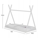 ΚΡΕΒΑΤΙ ΠΑΙΔΙΚΟ ΜΕ ΣΤΡΩΜΑ MUNK HM21306.01 ΞΥΛΟ ΠΕΥΚΟΥ ΣΕ ΛΕΥΚΟ--ΣΤΡΩΜΑ 90x190εκ