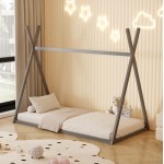 ΚΡΕΒΑΤΙ ΠΑΙΔΙΚΟ ΜΕ ΣΤΡΩΜΑ MUNK HM21306.02 ΞΥΛΟ ΠΕΥΚΟΥ ΣΕ ΓΚΡΙ--ΣΤΡΩΜΑ 90x190εκ