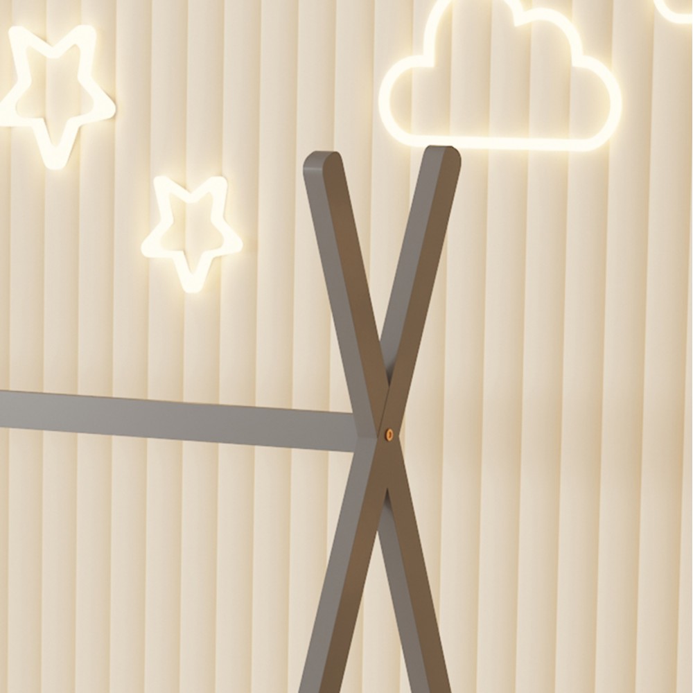 ΚΡΕΒΑΤΙ ΠΑΙΔΙΚΟ ΜΕ ΣΤΡΩΜΑ MUNK HM21306.02 ΞΥΛΟ ΠΕΥΚΟΥ ΣΕ ΓΚΡΙ--ΣΤΡΩΜΑ 90x190εκ