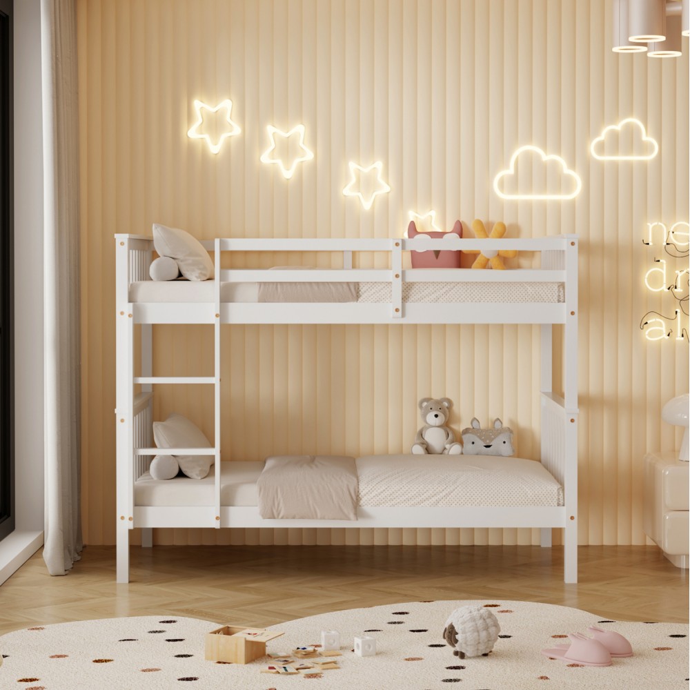 ΚΟΥΚΕΤΑ ΠΑΙΔΙΚΗ ΜΕ 2 ΣΤΡΩΜΑΤΑ LANTAI HM21307.01 ΞΥΛΟ ΠΕΥΚΟΥ ΛΕΥΚΟ--ΣΤΡΩΜΑΤΑ 90x190εκ