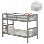 ΚΟΥΚΕΤΑ ΠΑΙΔΙΚΗ ΜΕ 2 ΣΤΡΩΜΑΤΑ LANTAI HM21307.02 ΞΥΛΟ ΠΕΥΚΟΥ ΓΚΡΙ--ΣΤΡΩΜΑΤΑ 90x190εκ