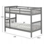 ΚΟΥΚΕΤΑ ΠΑΙΔΙΚΗ ΜΕ 2 ΣΤΡΩΜΑΤΑ LANTAI HM21307.02 ΞΥΛΟ ΠΕΥΚΟΥ ΓΚΡΙ--ΣΤΡΩΜΑΤΑ 90x190εκ