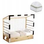 ΚΡΕΒΑΤΙ ΠΑΙΔΙΚΟ ΜΕ ΣΤΡΩΜΑ GOALIE HM21309 ΠΕΥΚΟ ΦΥΣΙΚΟ-ΛΕΥΚΟ-ΜΑΥΡΟ--ΣΤΡΩΜΑ 90x190εκ