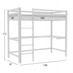 ΚΟΥΚΕΤΑ ΠΑΙΔΙΚΗ ΜΕ ΓΡΑΦΕΙΟ AKRON HM21311.01 ΞΥΛΟ ΠΕΥΚΟΥ ΛΕΥΚΟ--ME ΣΤΡΩΜΑ 90x190εκ