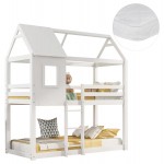 ΚΟΥΚΕΤΑ ΠΑΙΔΙΚΗ ΜΕ 2 ΣΤΡΩΜΑΤΑ HOOD HM21314.01 ΞΥΛΟ ΠΕΥΚΟΥ ΛΕΥΚΟ--ΣΤΡΩΜΑΤΑ 90x190εκ