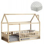 ΚΡΕΒΑΤΙ ΠΑΙΔΙΚΟ ΜΕ ΣΤΡΩΜΑ HOUSER HM21315 ΞΥΛΟ ΠΕΥΚΟΥ ΣΕ ΦΥΣΙΚΟ--ΣΤΡΩΜΑ 90x190εκ