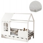 ΚΡΕΒΑΤΙ ΠΑΙΔΙΚΟ ΜΕ ΣΤΡΩΜΑ DOMER HM21319 ΞΥΛΟ ΠΕΥΚΟΥ ΣΕ ΛΕΥΚΟ--ΣΤΡΩΜΑ 90x190εκ