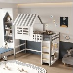 ΚΟΥΚΕΤΑ ΠΑΙΔΙΚΗ ΜΕ ΡΑΦΙΑ HOMI HM21321 ΞΥΛΟ ΠΕΥΚΟΥ ΛΕΥΚΟ/ΓΚΡΙ--ΜΕ ΣΤΡΩΜΑ 90x190εκ