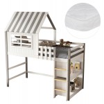 ΚΟΥΚΕΤΑ ΠΑΙΔΙΚΗ ΜΕ ΡΑΦΙΑ HOMI HM21321 ΞΥΛΟ ΠΕΥΚΟΥ ΛΕΥΚΟ/ΓΚΡΙ--ΜΕ ΣΤΡΩΜΑ 90x190εκ