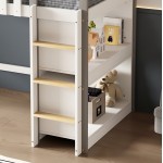 ΚΟΥΚΕΤΑ ΠΑΙΔΙΚΗ ΜΕ ΡΑΦΙΑ HOMI HM21321 ΞΥΛΟ ΠΕΥΚΟΥ ΛΕΥΚΟ/ΓΚΡΙ--ΜΕ ΣΤΡΩΜΑ 90x190εκ