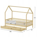 ΚΡΕΒΑΤΙ ΠΑΙΔΙΚΟ ΜΕ ΣΥΡΤΑΡΙΑ PHYLLIS HM21324 ΞΥΛΟ ΠΕΥΚΟΥ ΦΥΣΙΚΟ--ΜΕ ΣΤΡΩΜΑ 90x190εκ