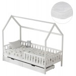 ΚΡΕΒΑΤΙ ΠΑΙΔΙΚΟ ΜΕ ΣΥΡΤΑΡΙΑ PHYLLIS HM21324.01 ΞΥΛΟ ΠΕΥΚΟΥ ΛΕΥΚΟ--ΜΕ ΣΤΡΩΜΑ 90x190εκ