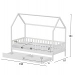 ΚΡΕΒΑΤΙ ΠΑΙΔΙΚΟ ΜΕ ΣΥΡΤΑΡΙΑ PHYLLIS HM21324.01 ΞΥΛΟ ΠΕΥΚΟΥ ΛΕΥΚΟ--ΜΕ ΣΤΡΩΜΑ 90x190εκ