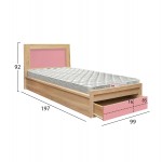 ΚΡΕΒΑΤΙ ΠΑΙΔΙΚΟ ΜΕ ΣΥΡΤΑΡΙ PLAYROOM HM21326.01 ΜΕΛΑΜΙΝΗ SONAMA/ΡΟΖ--ΜΕ ΣΤΡΩΜΑ 90x190εκ