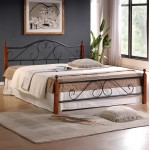 ΚΡΕΒΑΤΙ ΔΙΠΛΟ & ΣΤΡΩΜΑ CANDY HM21327 ΜΕΤΑΛΛΟ & ΞΥΛΟ ΣΕ DIRTY OAK--ΣΤΡΩΜΑ 150x200εκ