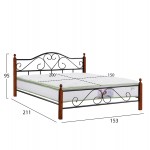 ΚΡΕΒΑΤΙ ΔΙΠΛΟ & ΣΤΡΩΜΑ CANDY HM21327 ΜΕΤΑΛΛΟ & ΞΥΛΟ ΣΕ DIRTY OAK--ΣΤΡΩΜΑ 150x200εκ
