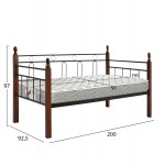 ΚΑΝΑΠΕΣ ΚΡΕΒΑΤΙ ΜΕ ΣΤΡΩΜΑ REVEN HM21329 ΜΕΤΑΛΛΟ & ΞΥΛΟ ΣΕ DIRTY OAK--ΣΤΡΩΜΑ 90Χ190εκ