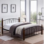 ΚΡΕΒΑΤΙ ΔΙΠΛΟ & ΣΤΡΩΜΑ SUZIE HM21332 ΜΕΤΑΛΛΟ & ΞΥΛΟ ΣΕ ΚΑΡΥΔΙ--ΣΤΡΩΜΑ 150x200εκ