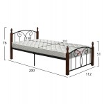 ΚΡΕΒΑΤΙ ΗΜΙΔΙΠΛΟ & ΣΤΡΩΜΑ SUZIE HM21333 ΜΕΤΑΛΛΟ & ΞΥΛΟ ΣΕ ΚΑΡΥΔΙ--ΣΤΡΩΜΑ 110x190εκ