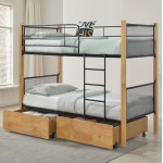 ΚΟΥΚΕΤΑ ΜΕ 2 ΣΥΡΤΑΡΙΑ & 2 ΣΤΡΩΜΑΤΑ 90X190εκ RAYVEN HM21336.02 ΞΥΛΟ ΚΑΙ ΜΕΤΑΛΛΟ