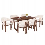 ΣΕΤ ΤΡΑΠΕΖΑΡΙΑΣ 7ΤΜΧ ZARRA HM21338.01 ΤΡΑΠΕΖΙ ΑΠΟ MDF--ΚΑΡΕΚΛΕΣ ΜΕ ΜΠΟΥΚΛΕ ΥΦΑΣΜΑ