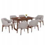 ΣΕΤ ΤΡΑΠΕΖΑΡΙΑΣ 7ΤΜΧ ABAI HM21338.02 ΤΡΑΠΕΖΙ ΑΠΟ MDF--ΚΑΡΕΚΛΕΣ ΜΕ ΜΠΟΥΚΛΕ ΥΦΑΣΜΑ