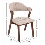 ΣΕΤ ΤΡΑΠΕΖΑΡΙΑΣ 9ΤΜΧ RIDER HM21341 ΤΡΑΠΕΖΙ ΑΠΟ MDF--ΚΑΡΕΚΛΕΣ RUBBERWOOD & ΥΦΑΣΜΑ