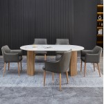 ΣΕΤ ΤΡΑΠΕΖΑΡΙΑΣ 7ΤΜΧ MELLOW HM21360 ΚΕΡΑΜΙΚΟ TOP/MDF ΠΟΔΙΑ--PU ΓΚΡΙ/ΜΕΤΑΛ.ΠΟΔΙΑ