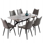 ΣΕΤ ΤΡΑΠΕΖΑΡΙΑΣ 7ΤΜΧ AIKA HM21364 ΚΕΡΑΜΙΚΟ TOP/ΜΕΤΑΛ. ΠΟΔΙΑ--PU ΓΚΡΙ/ΜΕΤΑΛ.ΠΟΔΙΑ