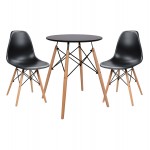 ΣΕΤ ΤΡΑΠΕΖΑΡΙΑΣ 3ΤΜΧ TWIST HM21371 ΣΤΡΟΓΓΥΛΟ ΤΡΑΠΕΖΙ Φ60 & 2 ΚΑΡΕΚΛΕΣ ΣΕ ΜΑΥΡΟ